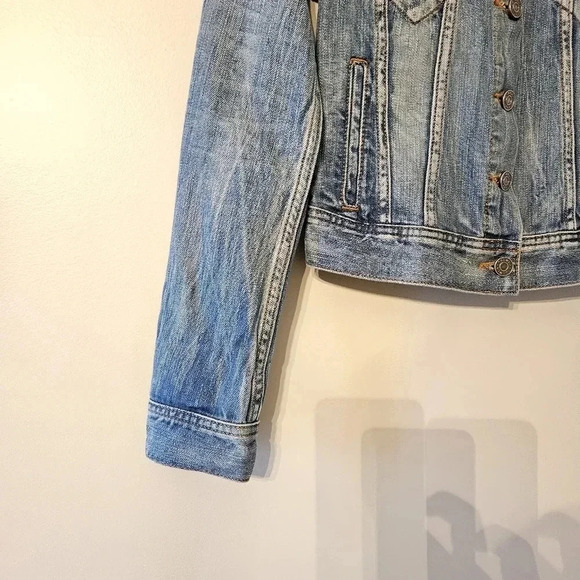 Aritzia Talula Edo Denim Cropped Jean Jacket Wash Size XS. - Picture 8 of 15